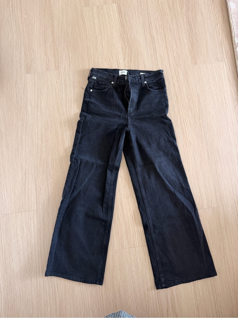 Citizens Of Humanity Paloma Black Wide-Leg Denim Jeans